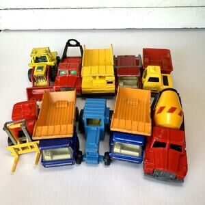 Vintage Matchbox Vehicle Construction Lot - Cement Mixer, Bulldozer, Dump Trucks